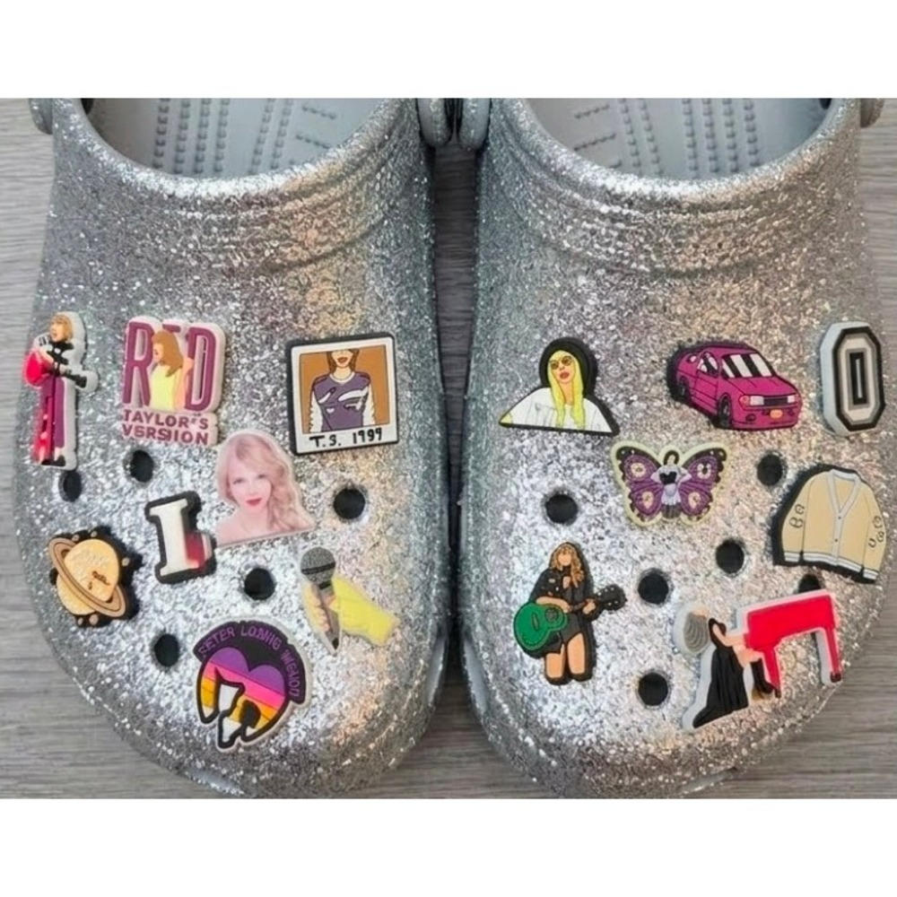 Taylor Swift Shoe Crocs Charms OS Pop Star Music Fan Accessories Set Footwear